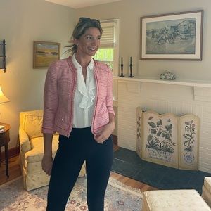 White House Black Market Cropped Pink Blazer